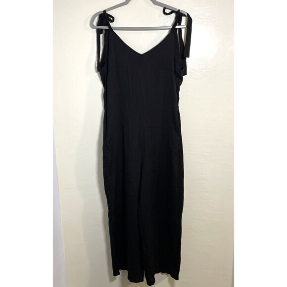 Unbranded Pants - Basic Black Jumpsuit Pockets Size Small Adjustable Straps